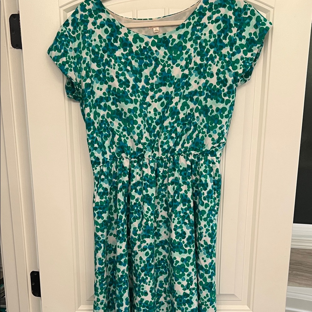 GAP Teal and White Patterned Dress with pockets  Size S